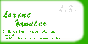 lorinc handler business card